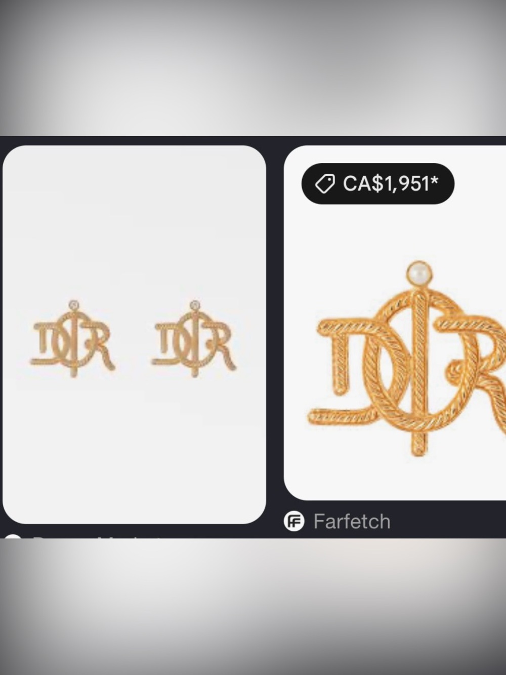 DIOR Script Logo Stud Earrings - Picture 8 of 9